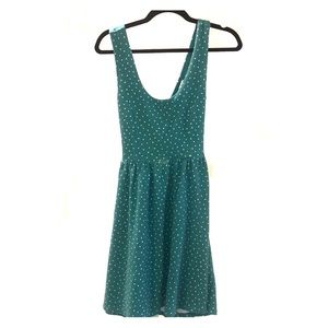 Teal polka dot dress